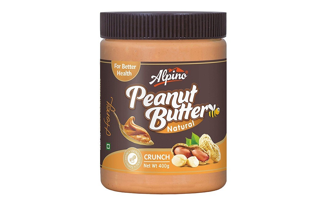 Alpino Honey Peanut Butter Natural Crunch   Plastic Jar  400 grams